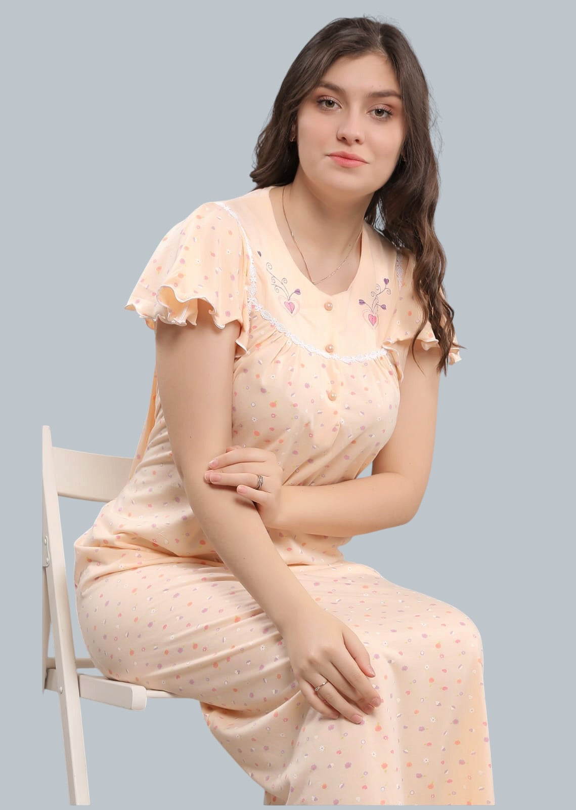 فستان منزل مريح بنقشة ناعمة 2324