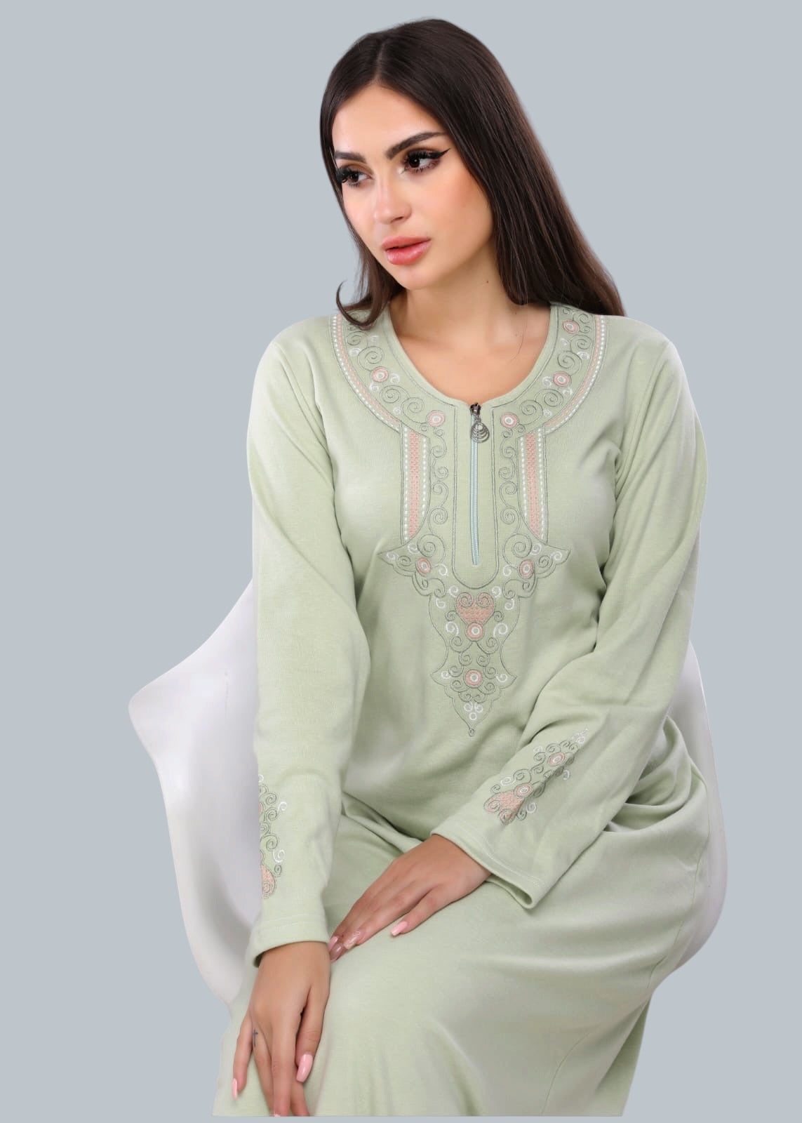 عباءة منزلية عصرية بسحاب 2386